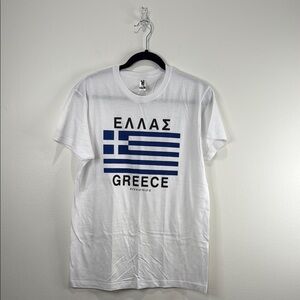 Blue and White Greek Flag Short Sleeve Tee